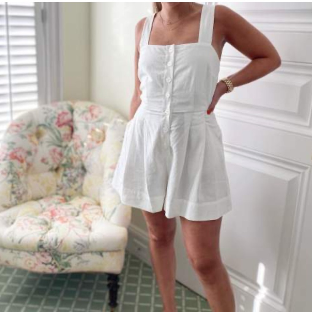Women Sleeveless linen Blend Romper - Picture 6 of 13